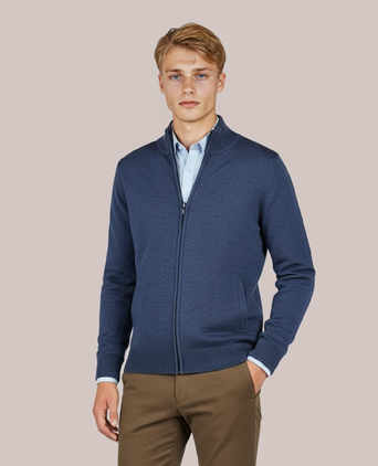 Merino Ritsvest | Blauw
