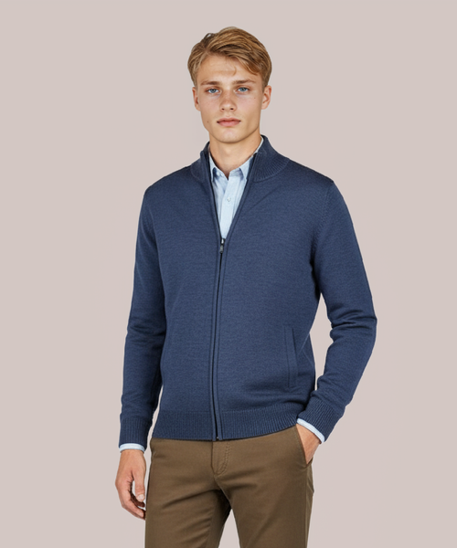 Merino Ritsvest | Blauw