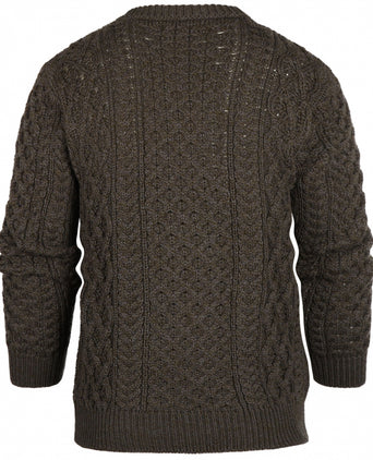 Aran Ronde Hals Kabeltrui | Groen