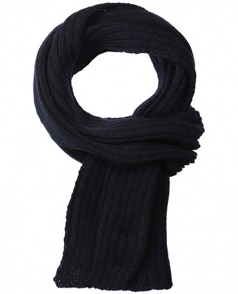 Ribbed merino sjaal | Navy Blauw