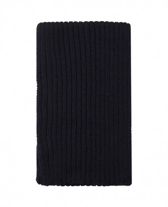 Ribbed merino sjaal | Navy Blauw
