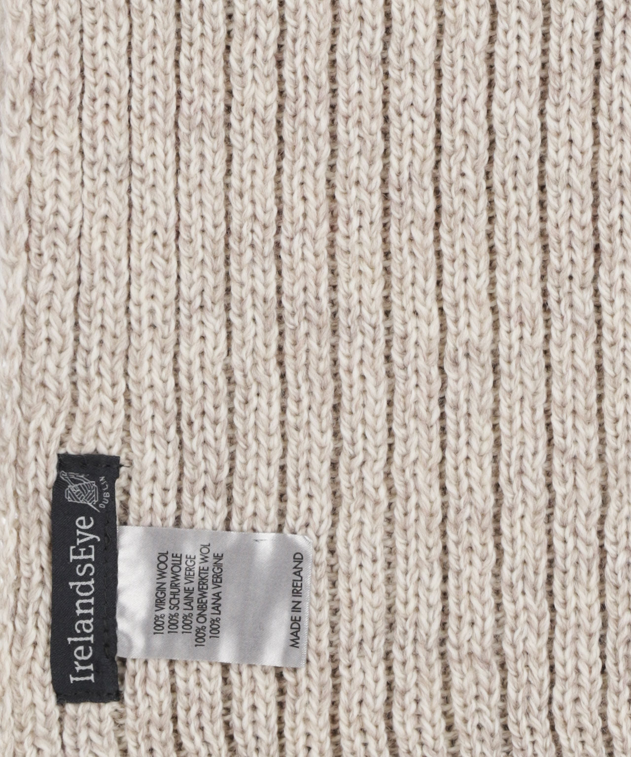 Ribbed merino scarf | Brown