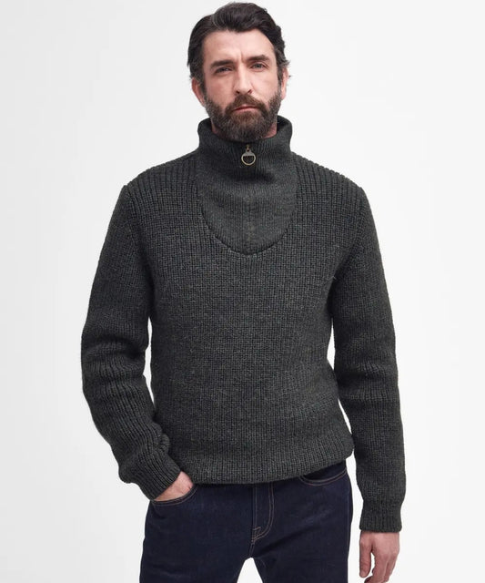 Barbour New Tyne Pullover mit halbem Reißverschluss | Grün