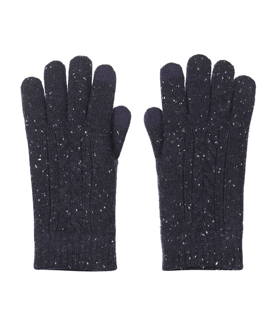 Zopfstrickhandschuh | Marineblau