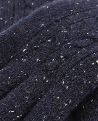Cable Knit Glove | Navy Blauw
