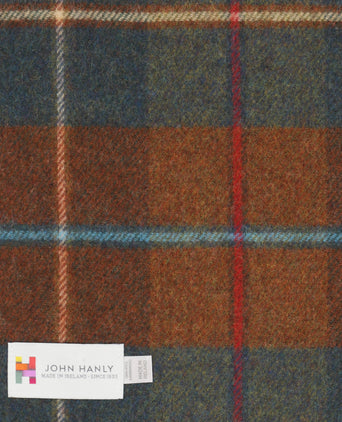 Geruite Lamswollen Sjaal | Rust Brown Blue Red Plaid