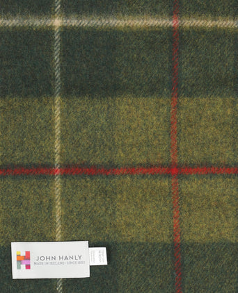 Geruite Lamswollen Sjaal | Country Green Red Cream Plaid