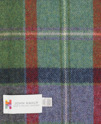 Lange Lamswollen ruit sjaal | Purple Green Navy Check