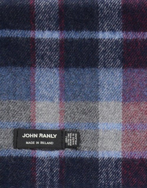 Merino Luxery Wool Scarf | Navy Wine Denim Check