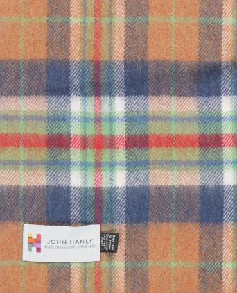 Merino Luxery Wool Scarf | Orange Navy Green Red