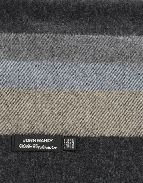 Wool Cashmere Scarf | Denim Taupe Grey Stripe