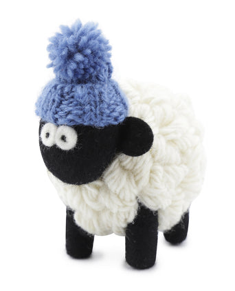 Knitted Sheep with Hat | Denim Blauw