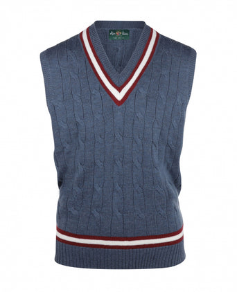 Cricket Slipover Merinowol | Denim Blauw