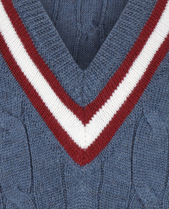 Cricket Slipover Merinowol | Denim Blauw