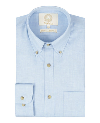 Viyella Shirt Button Down | Blauw