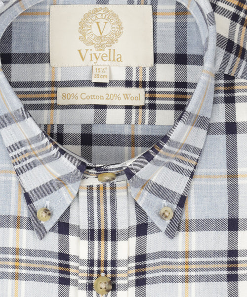 Viyella Shirt Button Down | Blauw