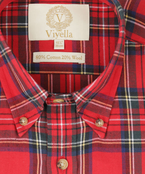 Viyella Shirt Button Down | Rood