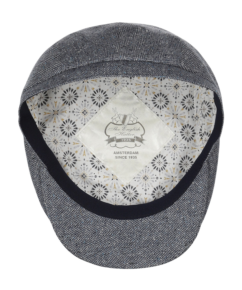 Klassieke Cap | Blauw Herringbone