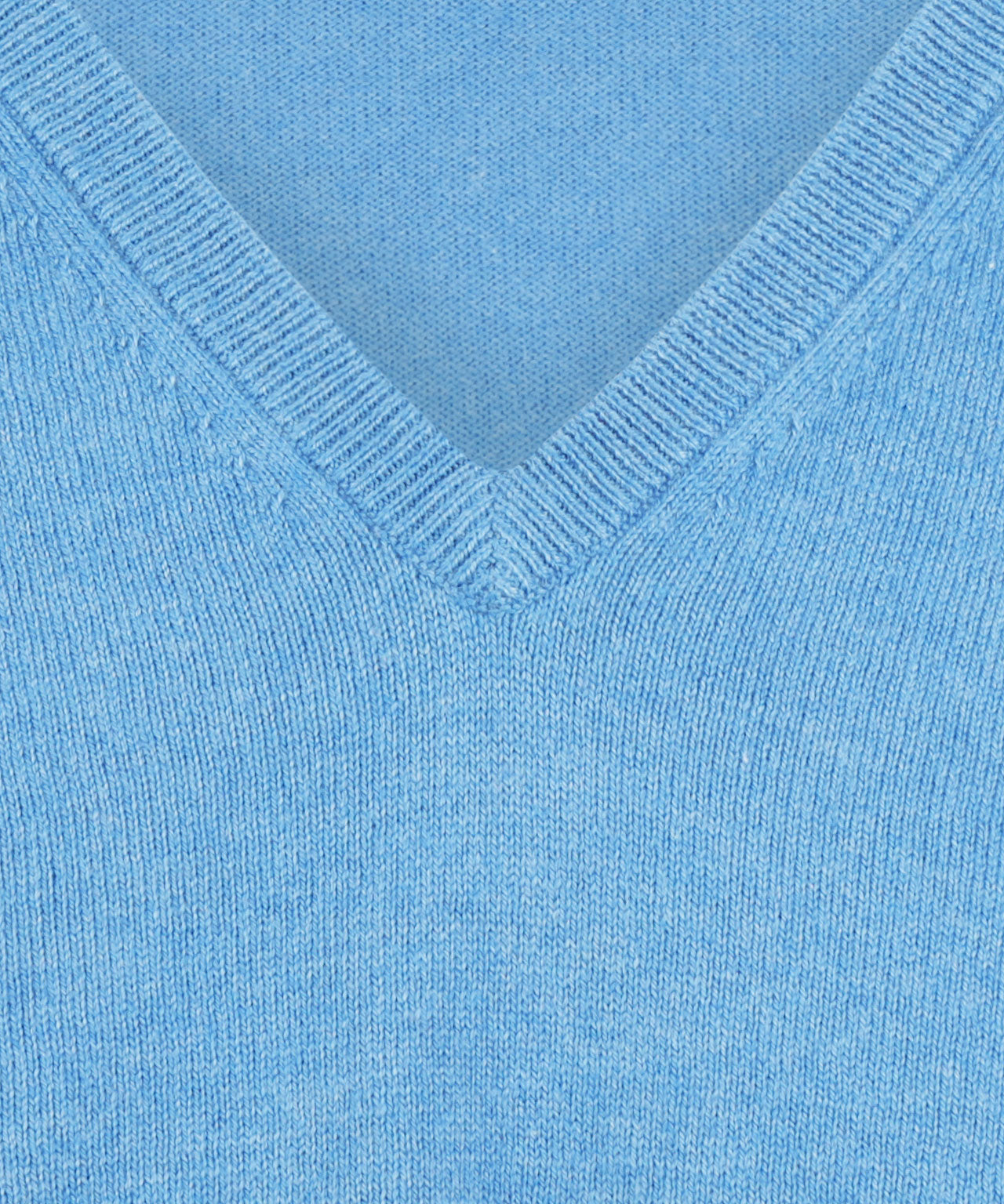 Sweater V-Neck Cotton/Cashmere | Blue