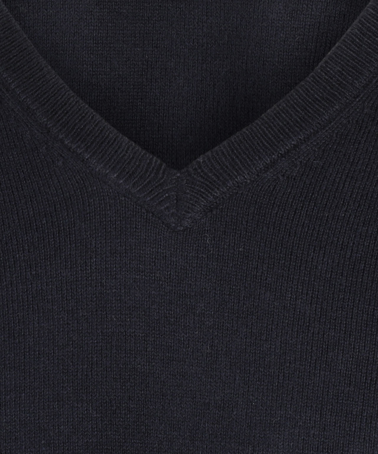 Sweater V-Neck Cotton/Cashmere | Navy Blue