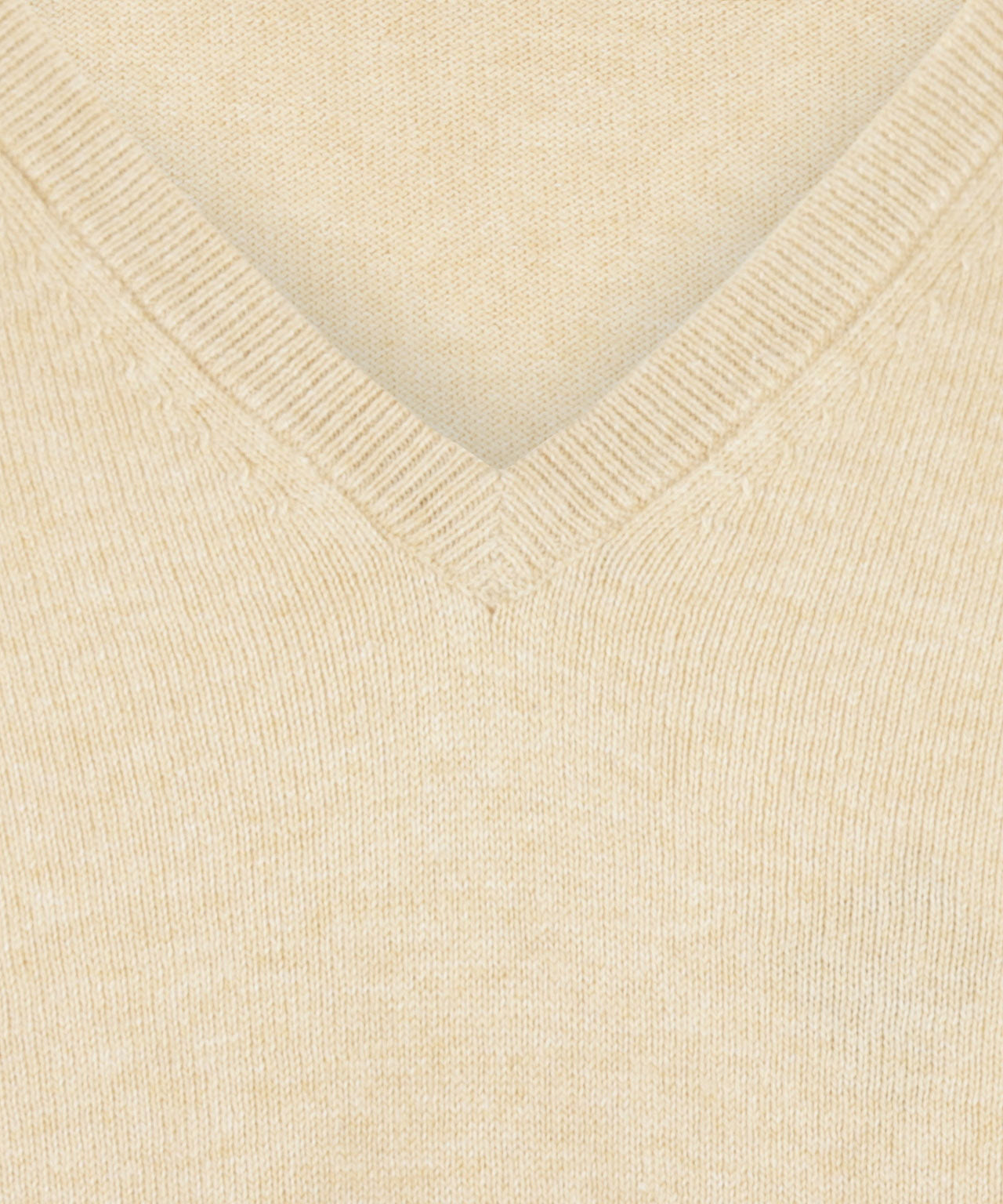 Cotton Cashmere V-Hals Pullover | Beige