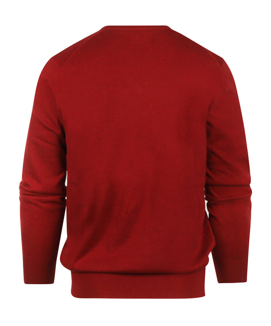 Cotton/Cashmere V-Hals Pullover | Bordeaux