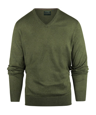 Pullover V-Hals Cotton/Cashmere | Groen Pullover V-Hals Cotton/Cashmere | Groen