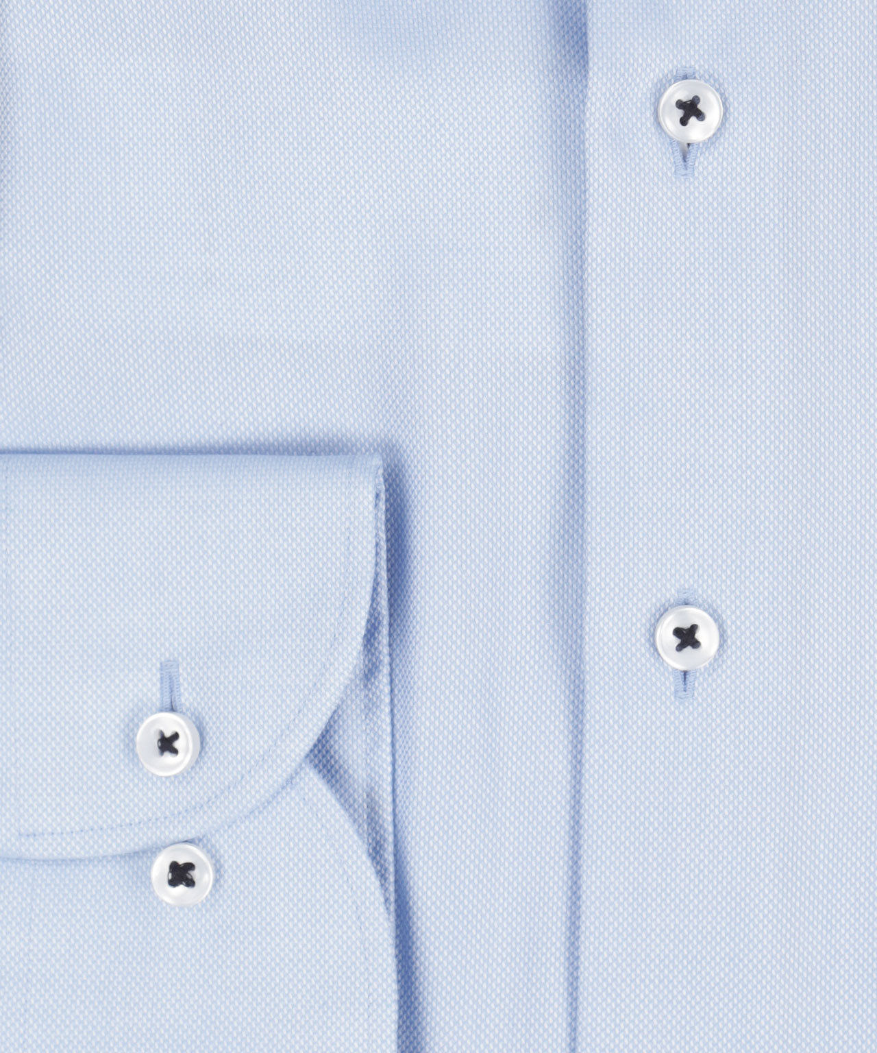 Shirt Normaal boord | Lichtblauw/Wit micro textuur