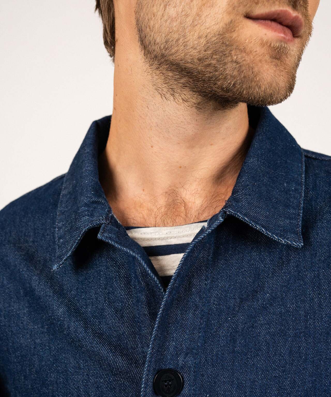 Saint James Sirocco Overshirt | Denimblau