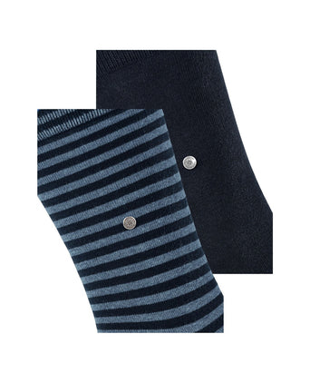 Burlington Sok Everyday Stripe 2-pack | Blauw
