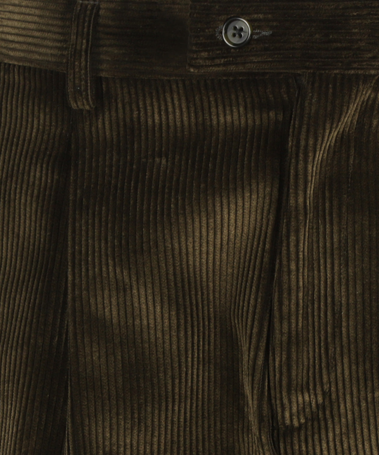 Corduroy Pantalon Brede Rib | Donkergroen