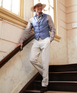 Wellington Gilet 100% Zijde | Blauw Wellington Gilet 100% Zijde | Blauw