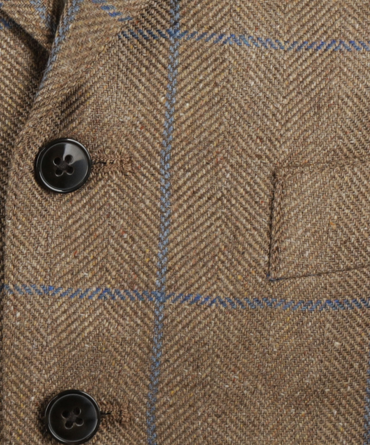 Zijden Gilet | Bruin Blauwe ruit