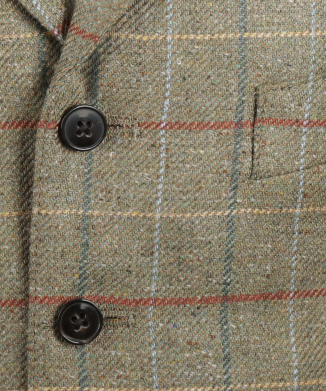 Zijden Gilet | Groen Bruine ruit