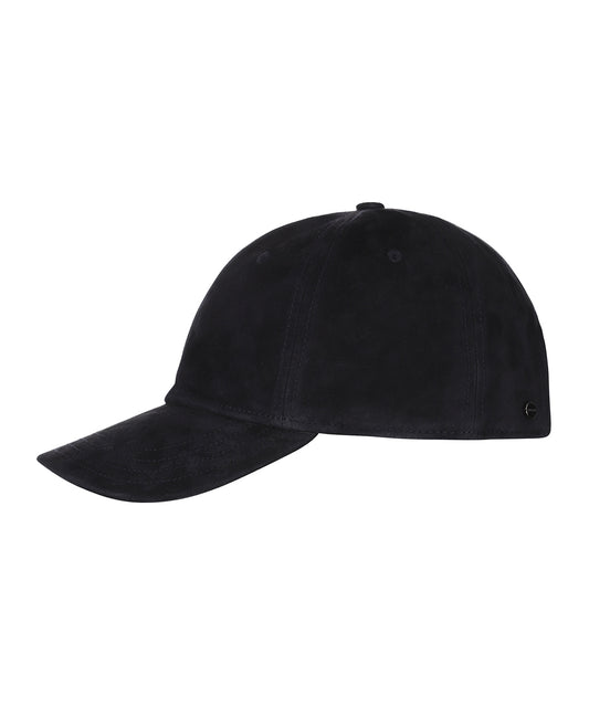 Baseballkappe aus Ziegenveloursleder | Marineblau