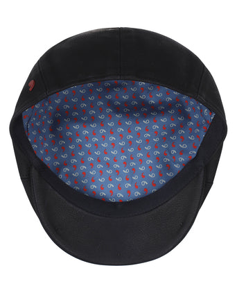 Ballon Cap Leer | Navy Blauw