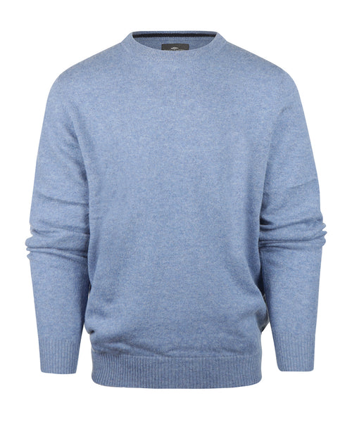 Rundhals-Kaschmirpullover | Blau