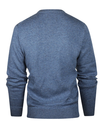 Ronde Hals Cashmere Pullover | Blauw