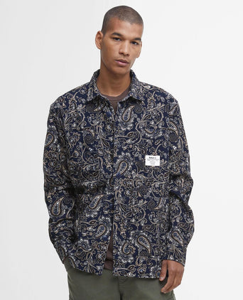 Barbour Brignall Printed Corduroy Overshirt | Navy Blauw