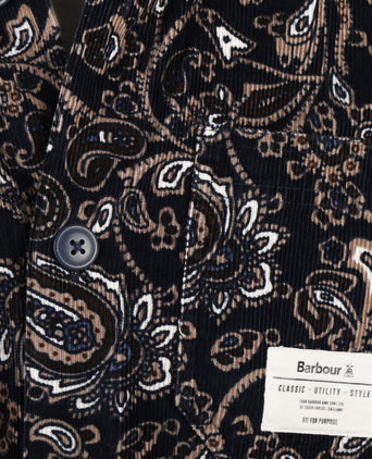 Barbour Brignall Printed Corduroy Overshirt | Navy Blauw