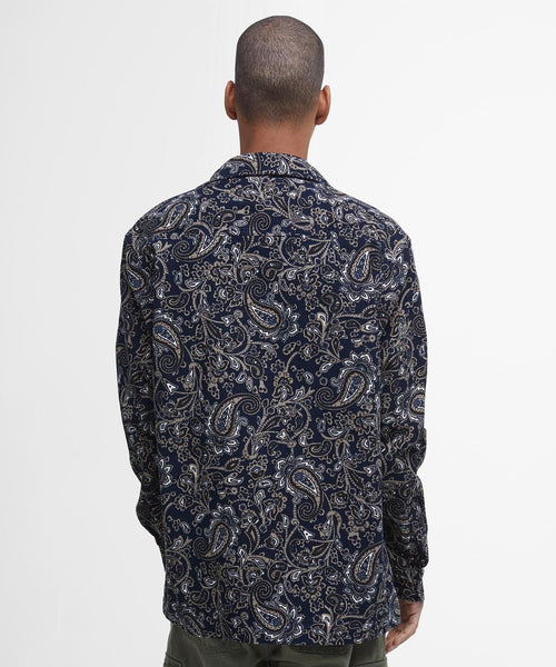 Barbour Brignall Printed Corduroy Overshirt | Navy Blauw