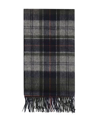 Barbour Brack Patchwork Tartan Scarf | Navy Blauw