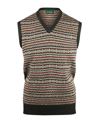 Alan Paine Fairisle Slipover | Groen