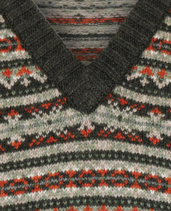 Alan Paine Fairisle Slipover | Groen