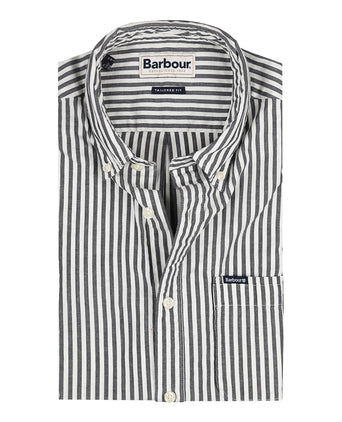 Barbour Cresswell Seersucker Kurzarmhemd | Marineblau