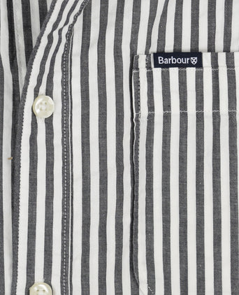 Barbour Cresswell Seersucker Kurzarmhemd | Marineblau