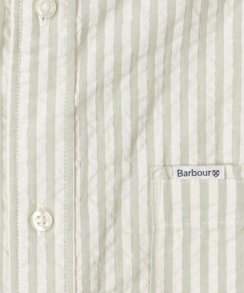 Barbour Cresswell Seersucker Overhemd Korte Mouw | Groen
