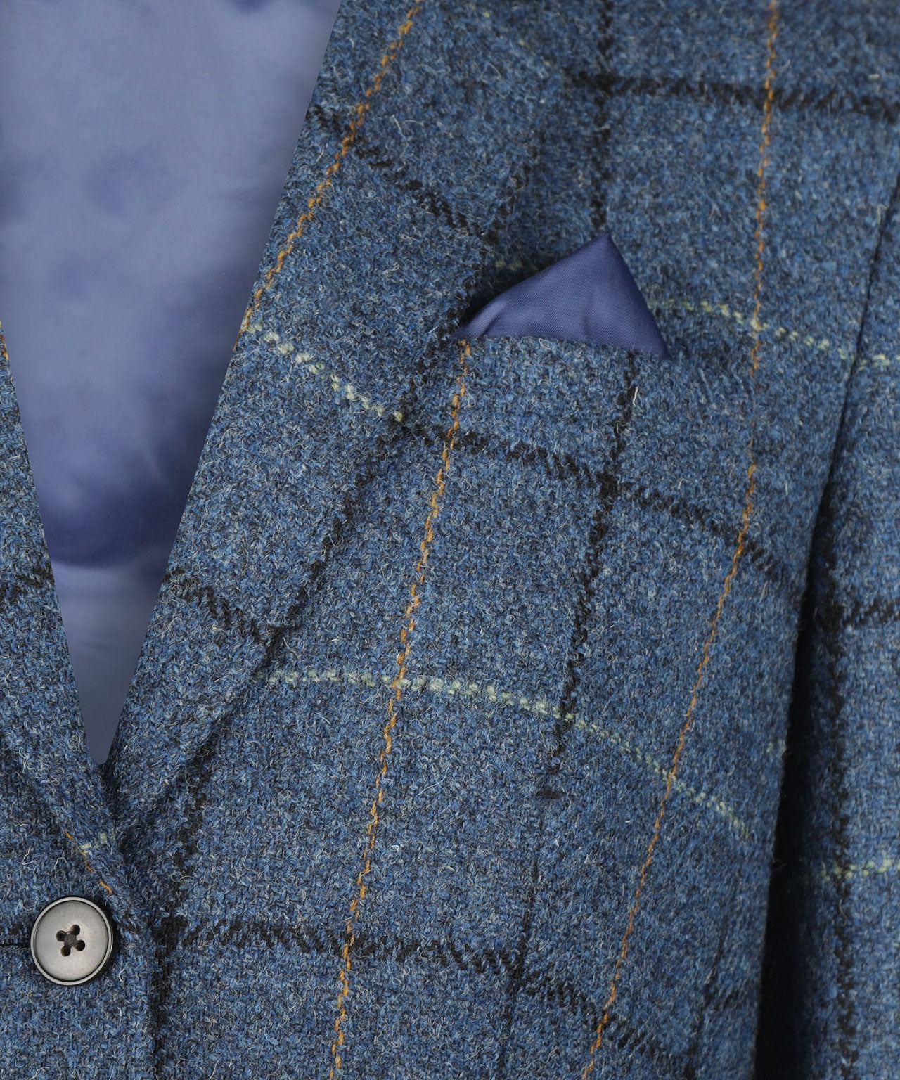 Harris Tweed Colbert Dames | Staalblauw Ruit
