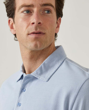 Casual Jersey Polo Korte Mouw | Blauw