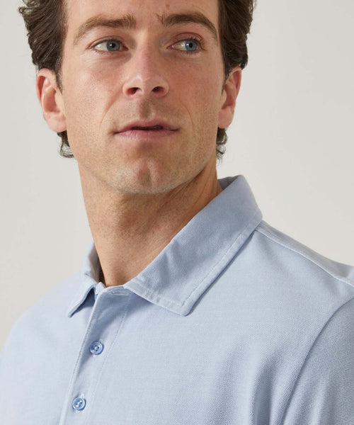 Lässiges Jersey-Polohemd, Kurzarm | Blau